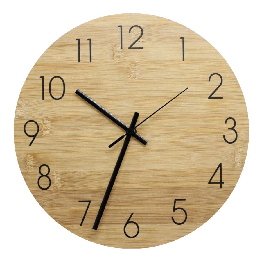 HL7695 Reloj Pared en Bamboo Reloj Pared en Bamboo, máquina a pila